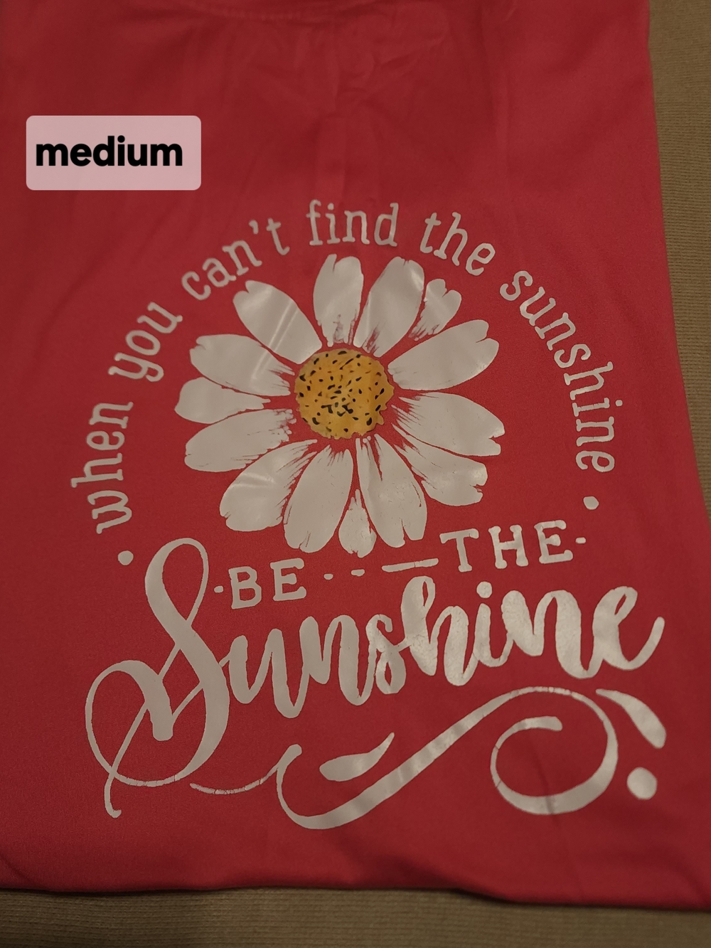 Be The Sunshine Graphic Tee - Pink - Womens- Size Medium